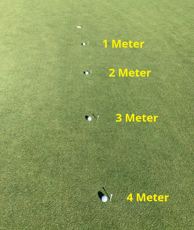 Leiterübung für Putts aus unterschiedlichen Distanzen